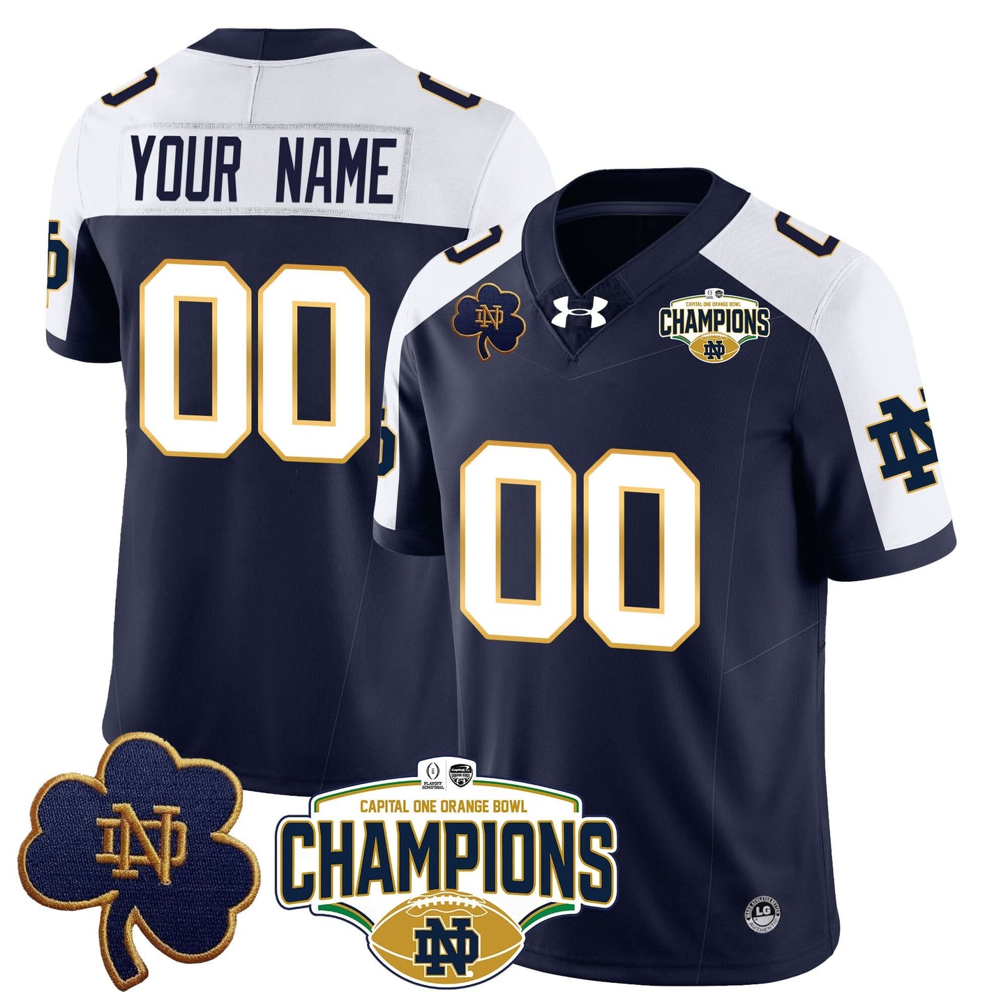 Custom NDFI 2025 Orange Bowl Champions Jersey N5 - All Stitched
