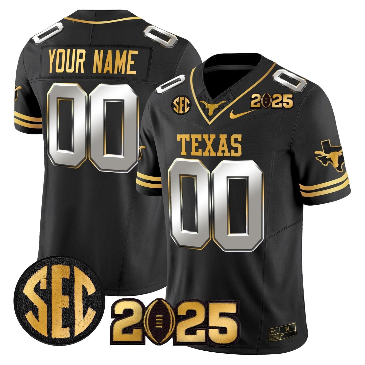 TL 2025 CFP Final Gold Patch Vapor Limited Custom Jersey - All Stitched
