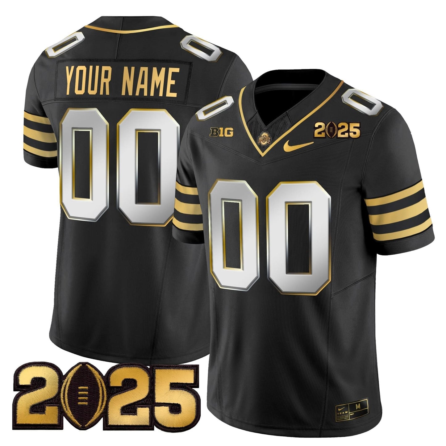 OSB 'Heritage Stripe' CFP Final Patch Gold Vapor Limited Custom Jersey - All Stitched
