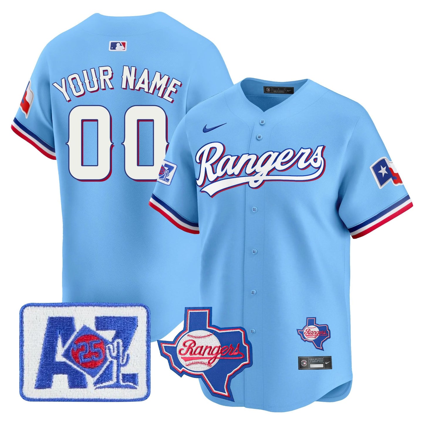 Texas Rangers 2025 Spring Training Patch Vapor Premier Limited Custom Jersey - All Stitched