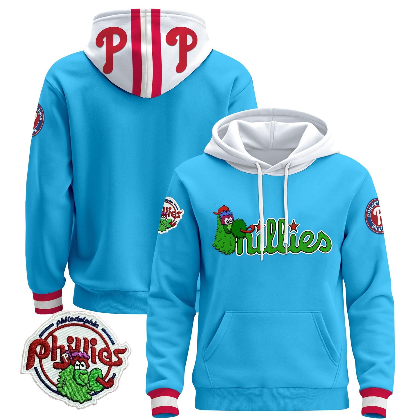 Men's Philadelphia Phillies Phanatic Patch Pullover Hoodie - All Stitched