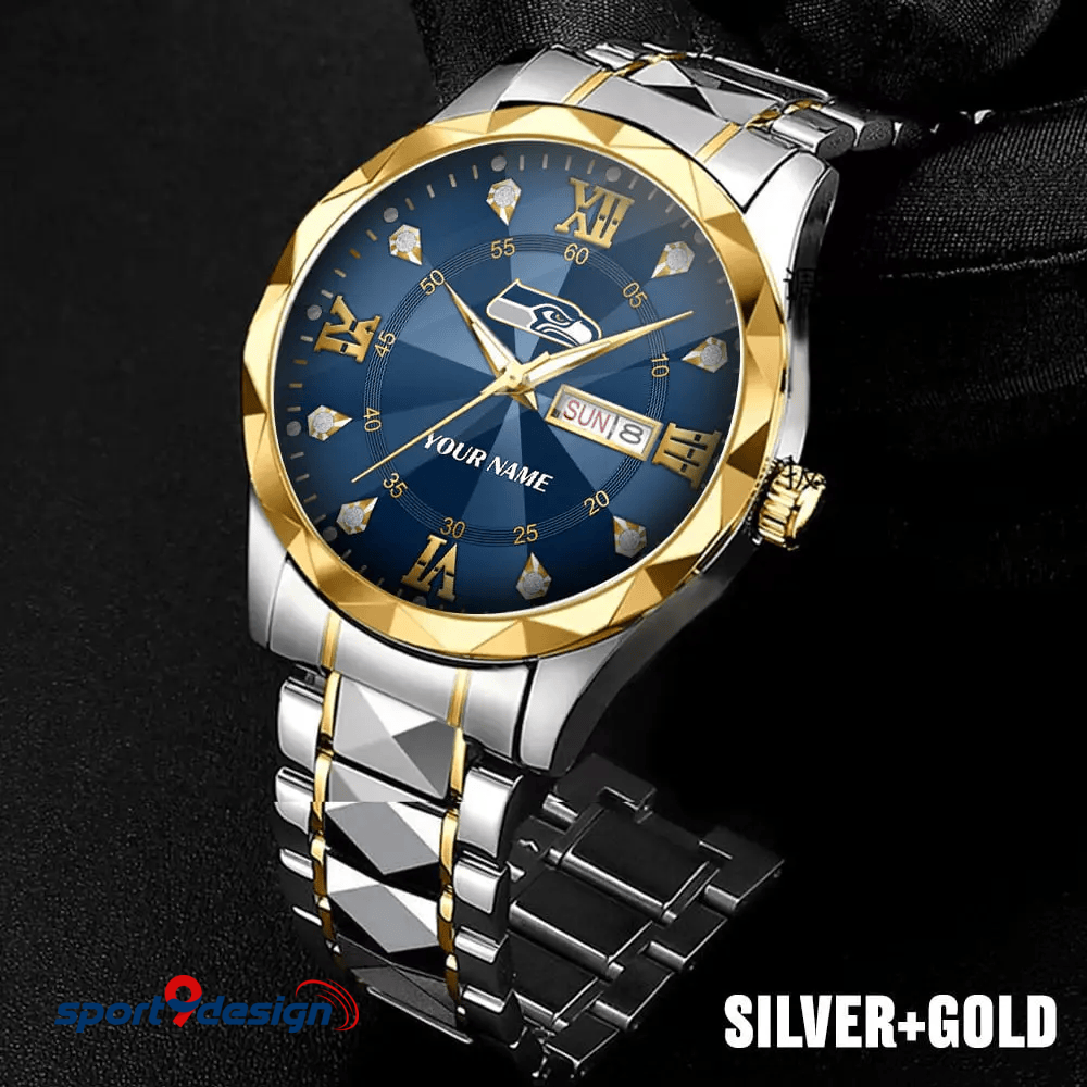 Seattle Seahawks - American Football Men Luxury Hand Watch All Team Custom Any Name Gift For Fan - Limited Edition