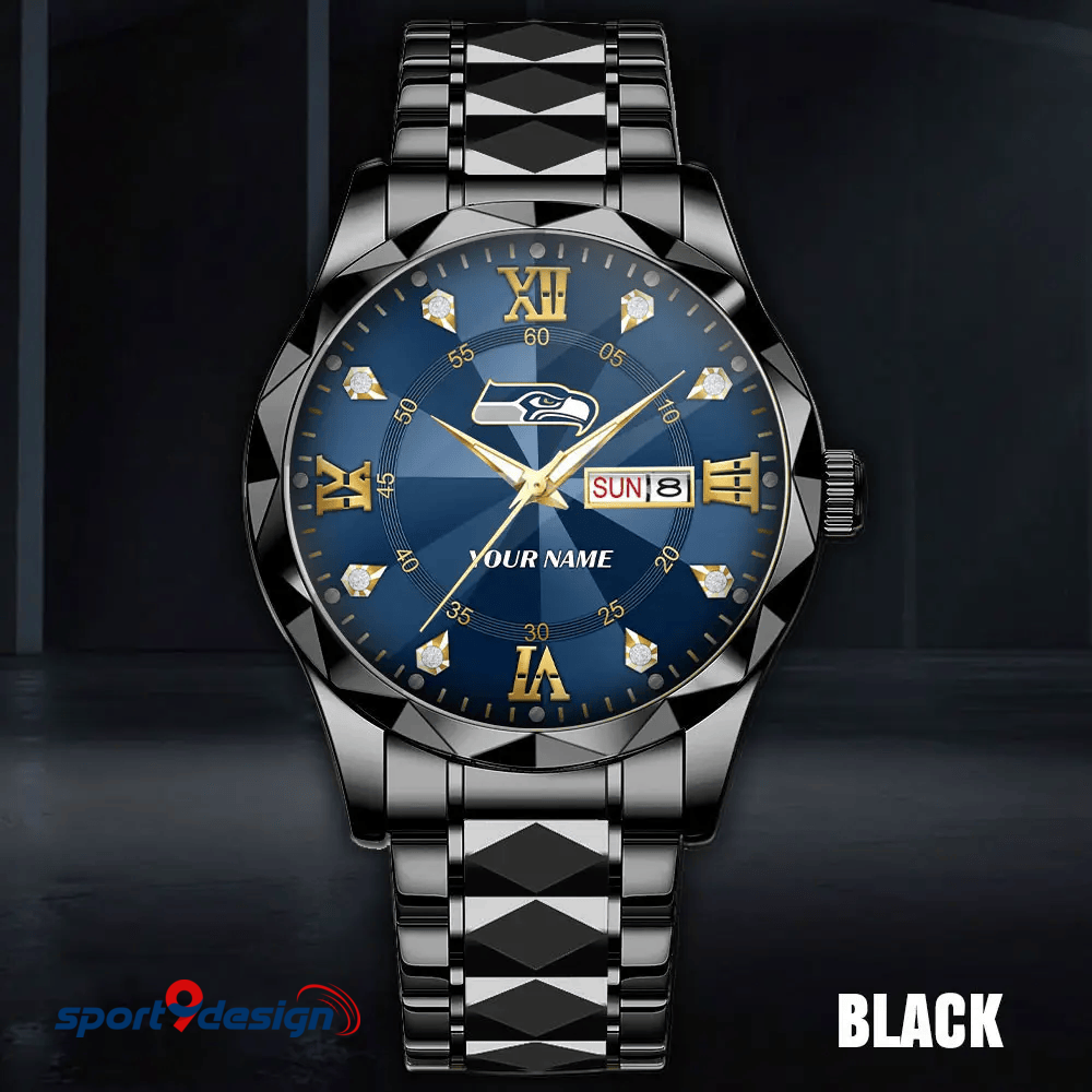Seattle Seahawks - American Football Men Luxury Hand Watch All Team Custom Any Name Gift For Fan - Limited Edition