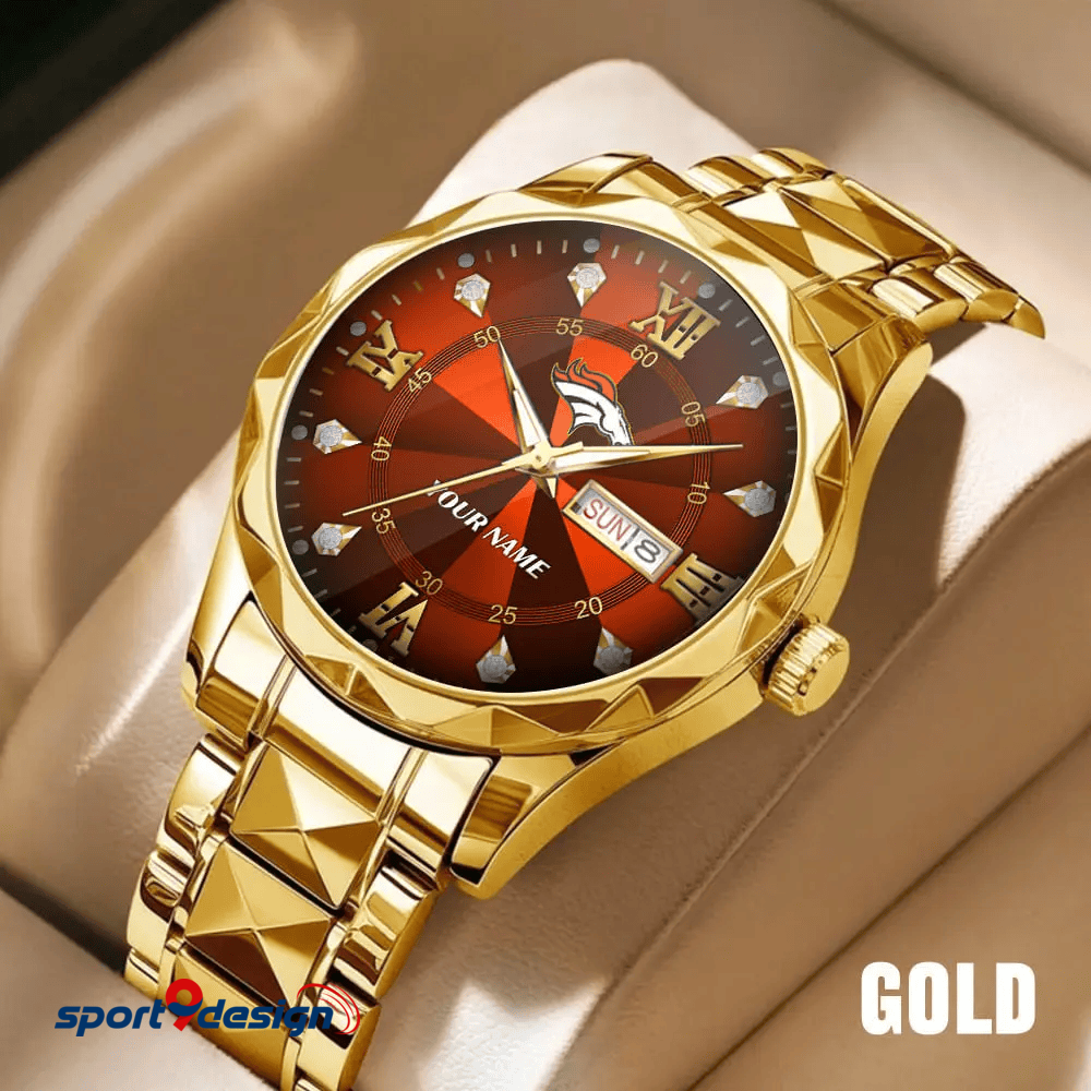 Denver Broncos - American Football Men Luxury Hand Watch All Team Custom Any Name Gift For Fan - Limited Edition