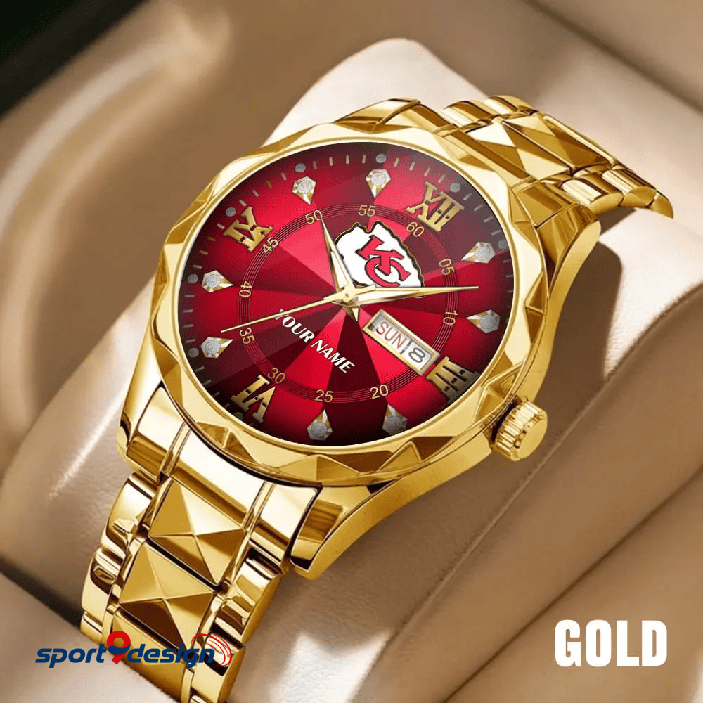 Kansas City Chiefs - American Football Men Luxury Hand Watch All Team Custom Any Name Gift For Fan - Limited Edition