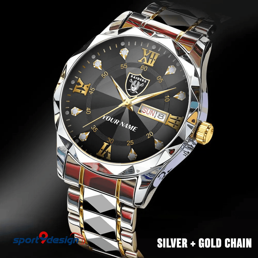 Las Vegas Raiders - American Football Men Luxury Hand Watch All Team Custom Any Name Gift For Fan - Limited Edition