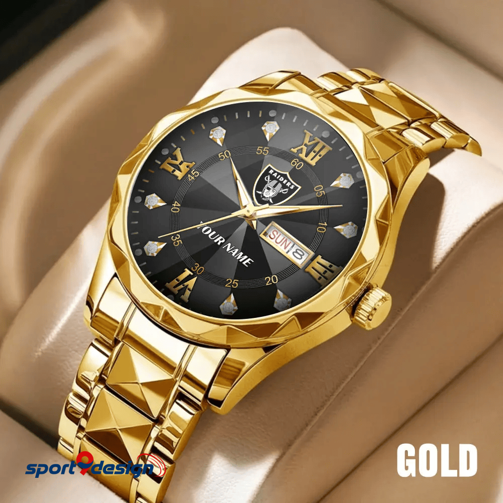 Las Vegas Raiders - American Football Men Luxury Hand Watch All Team Custom Any Name Gift For Fan - Limited Edition