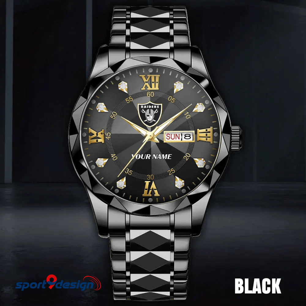 Las Vegas Raiders - American Football Men Luxury Hand Watch All Team Custom Any Name Gift For Fan - Limited Edition