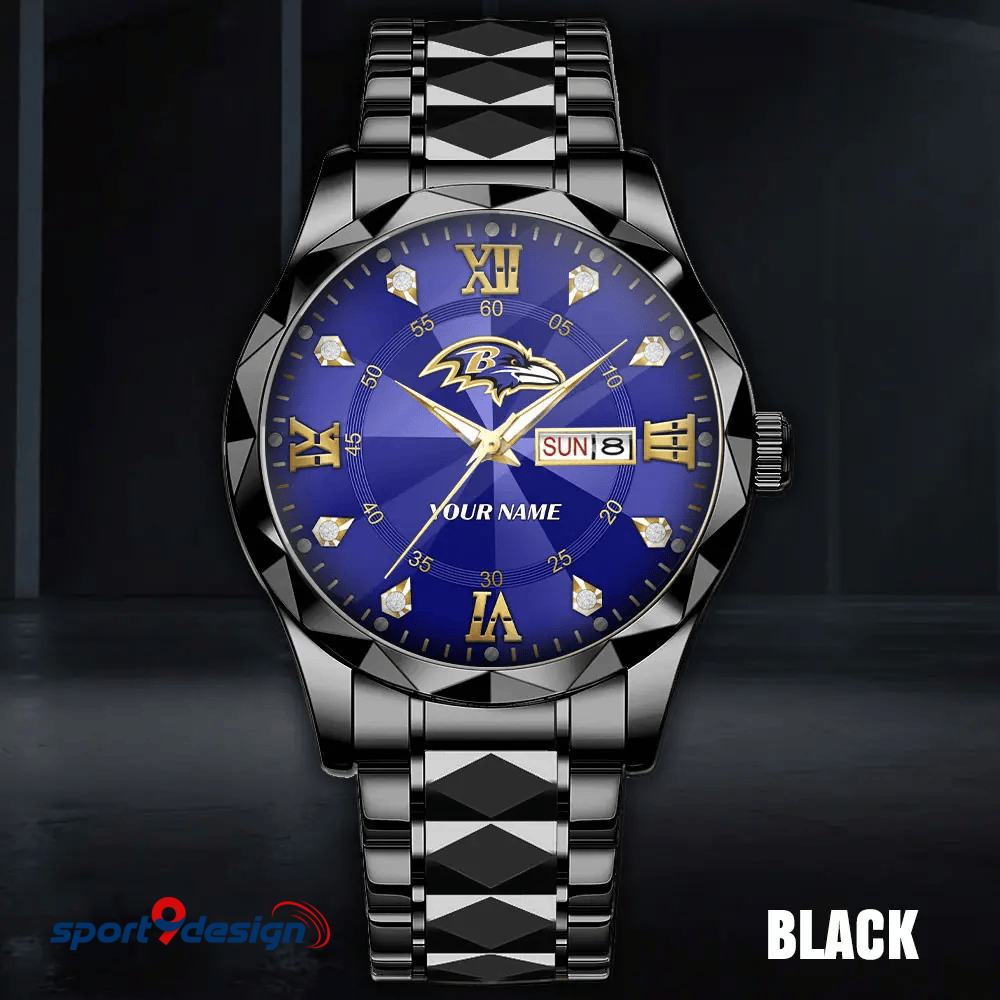 Baltimore Ravens - American Football Men Luxury Hand Watch All Team Custom Any Name Gift For Fan - Limited Edition