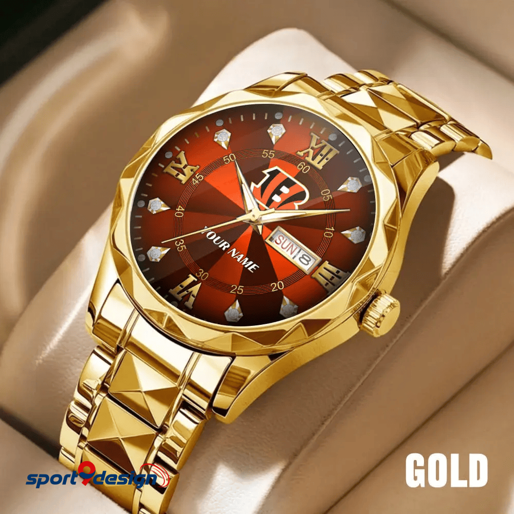 Cincinnati Bengals - American Football Men Luxury Hand Watch All Team Custom Any Name Gift For Fan - Limited Edition