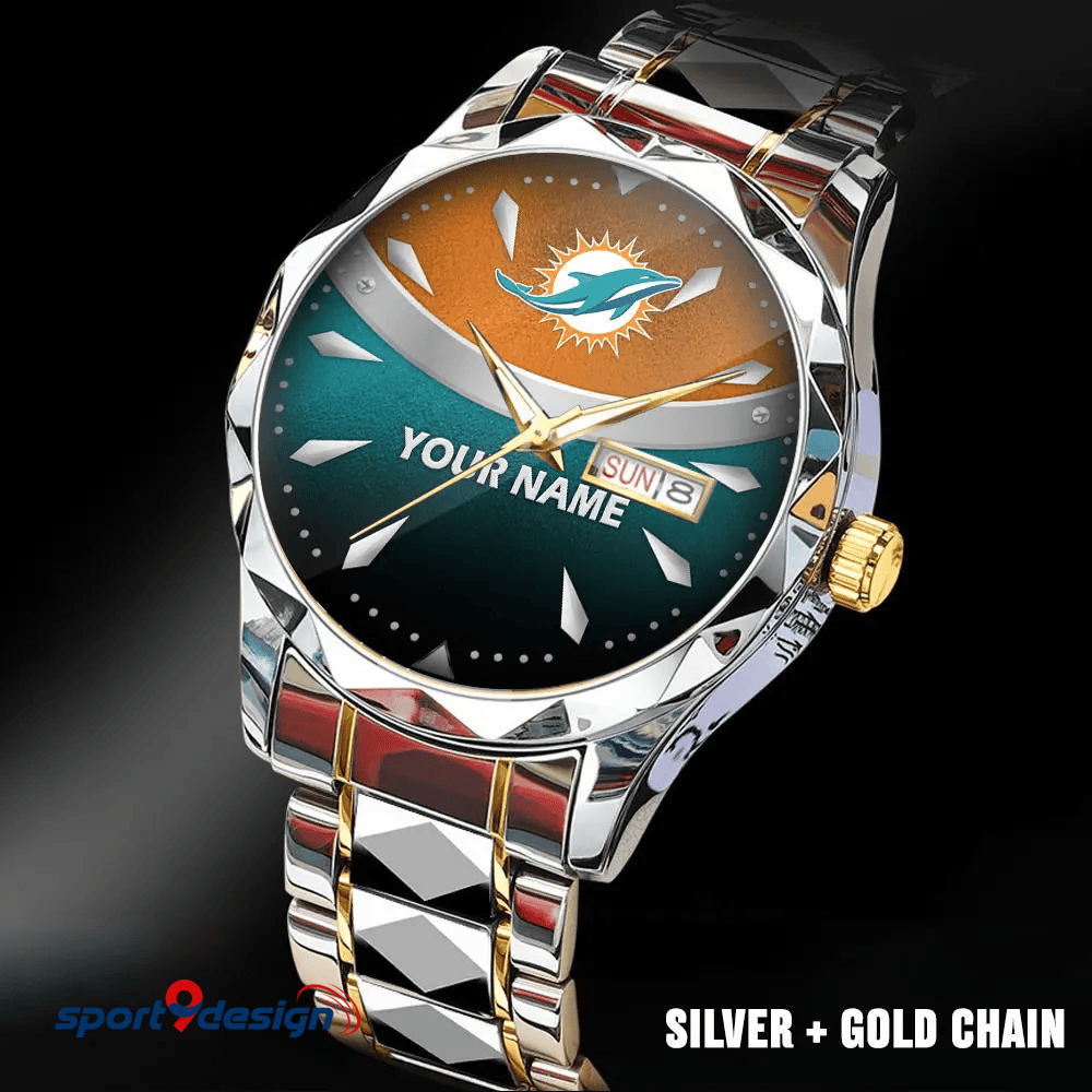 Miami Dolphins - American Football Men Luxury Hand Watch Custom Any Name Gifts For Fan-Limitted Edition