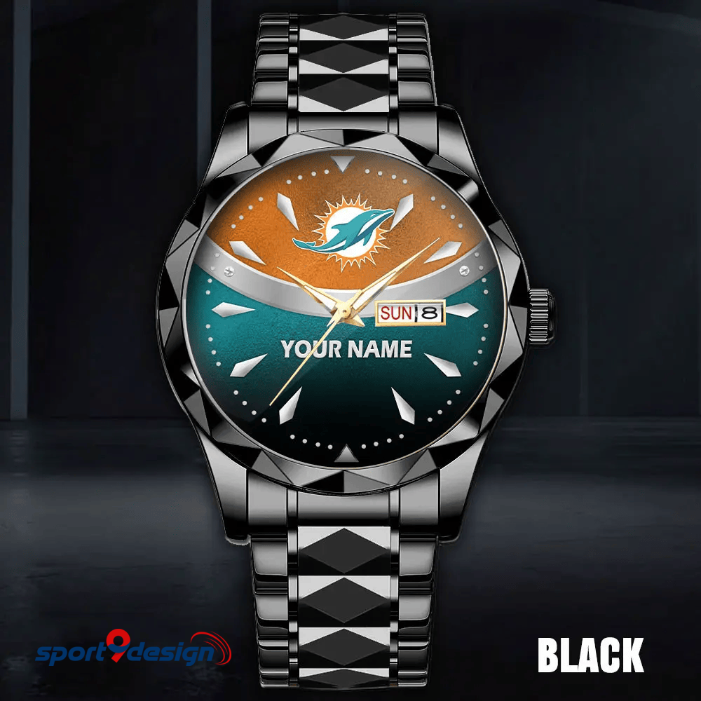 Miami Dolphins - American Football Men Luxury Hand Watch Custom Any Name Gifts For Fan-Limitted Edition