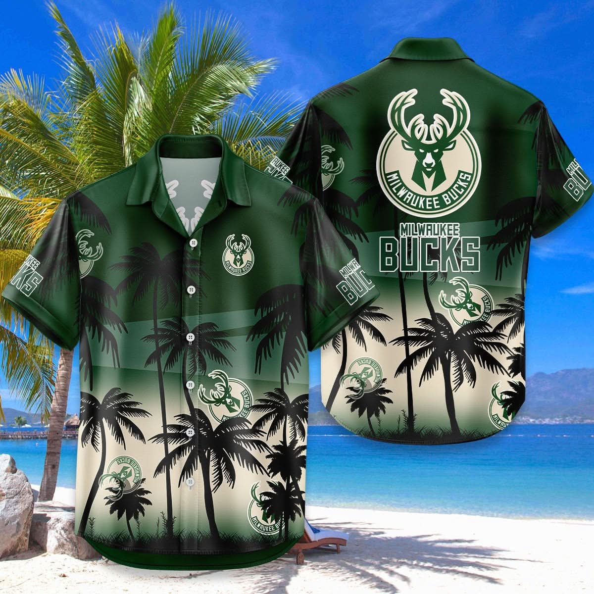 Milwaukee Bucks Hawaiian Shirt Coconut Tree