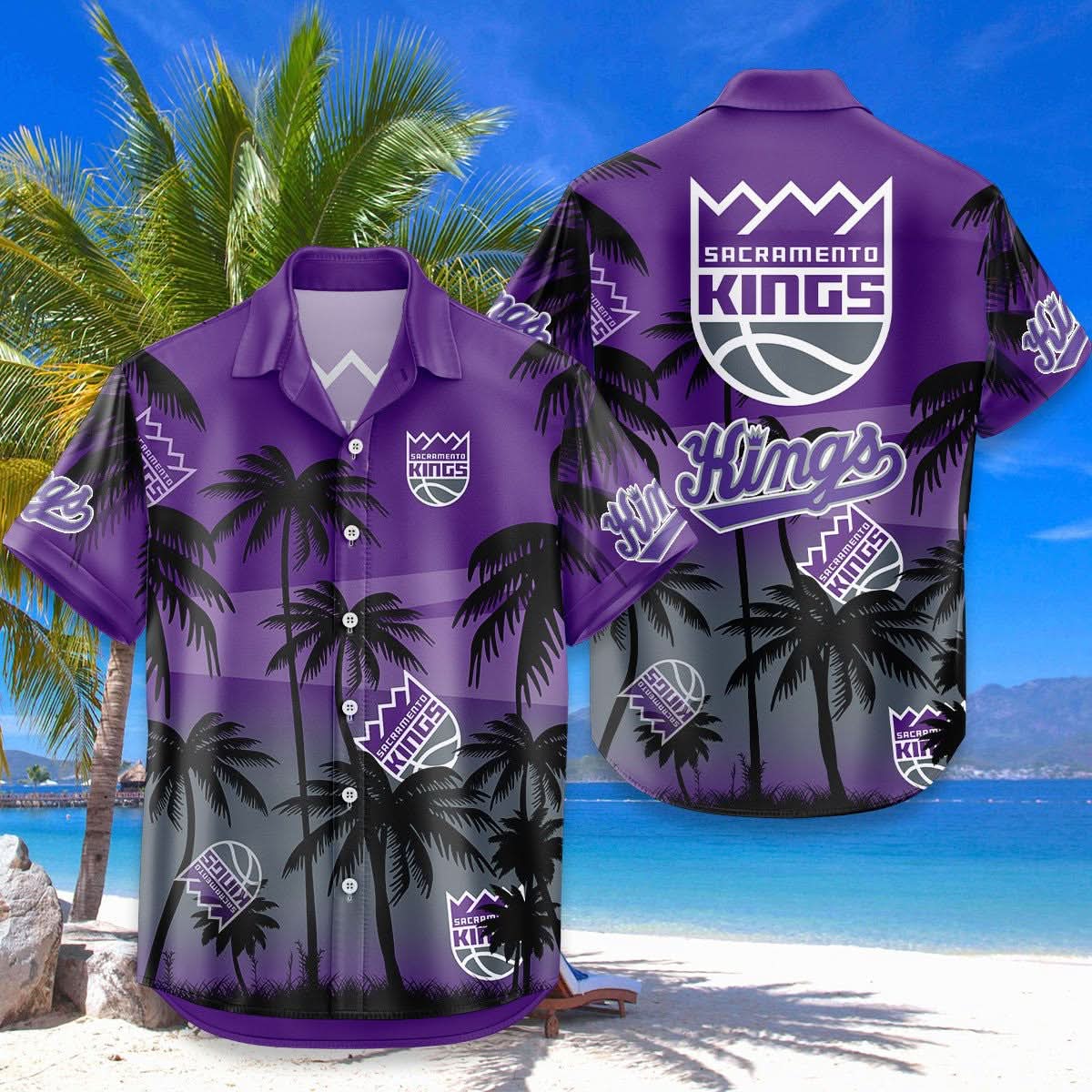 Sacramento Kings Hawaiian Shirt Coconut Tree