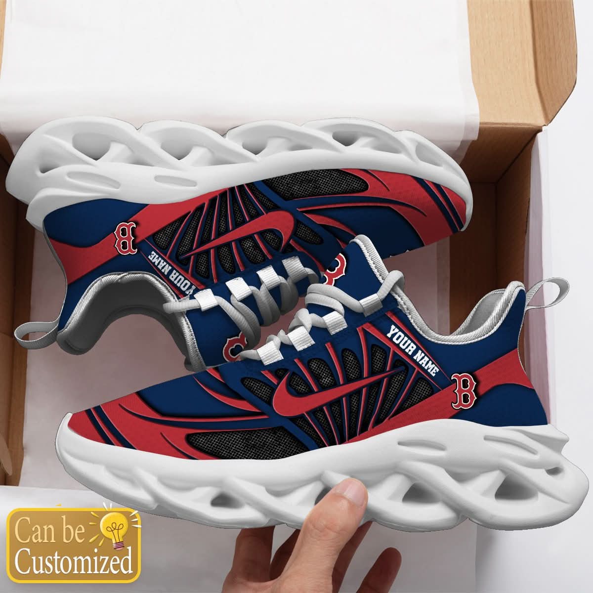 Boston Red Sox Max Soul Sneakers Personalized