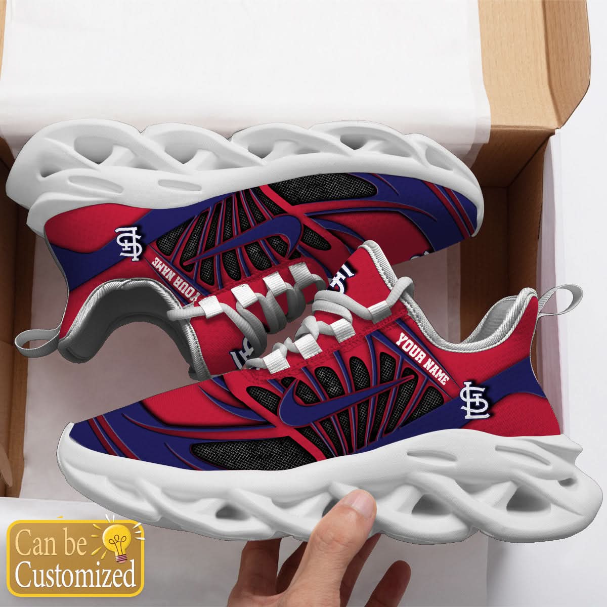 St. Louis Cardinals Max Soul Sneakers Personalized