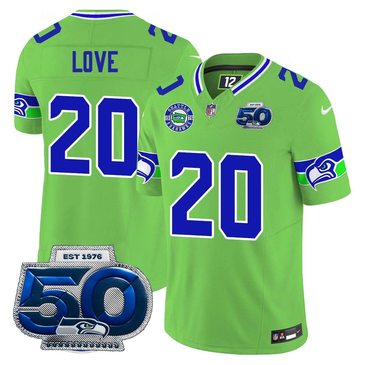 Men's Seattle Seahawks 50th Season Vapor Limited Jersey - All Stitched