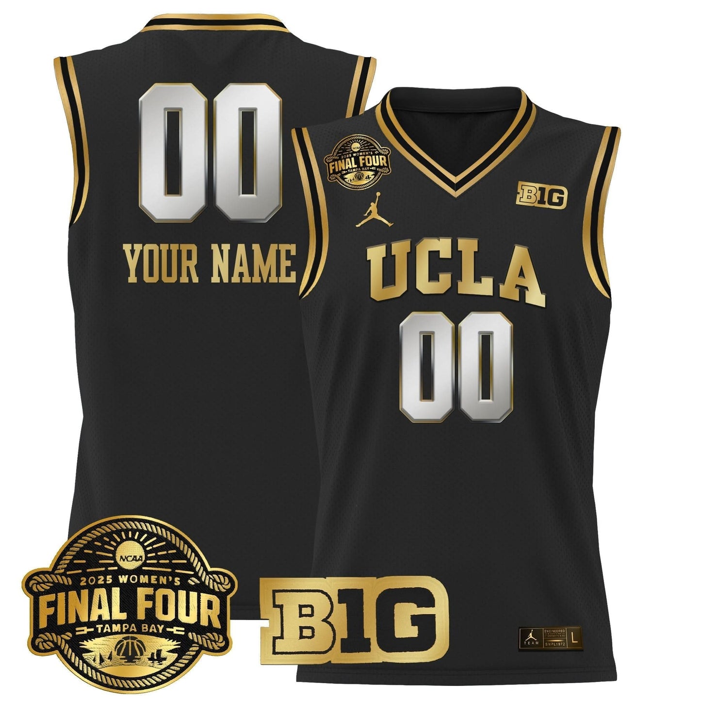UCLA Bruins 2025 Big Ten Women's Final Four Patch Lightweight Basketball Custom Jersey - All Stitched