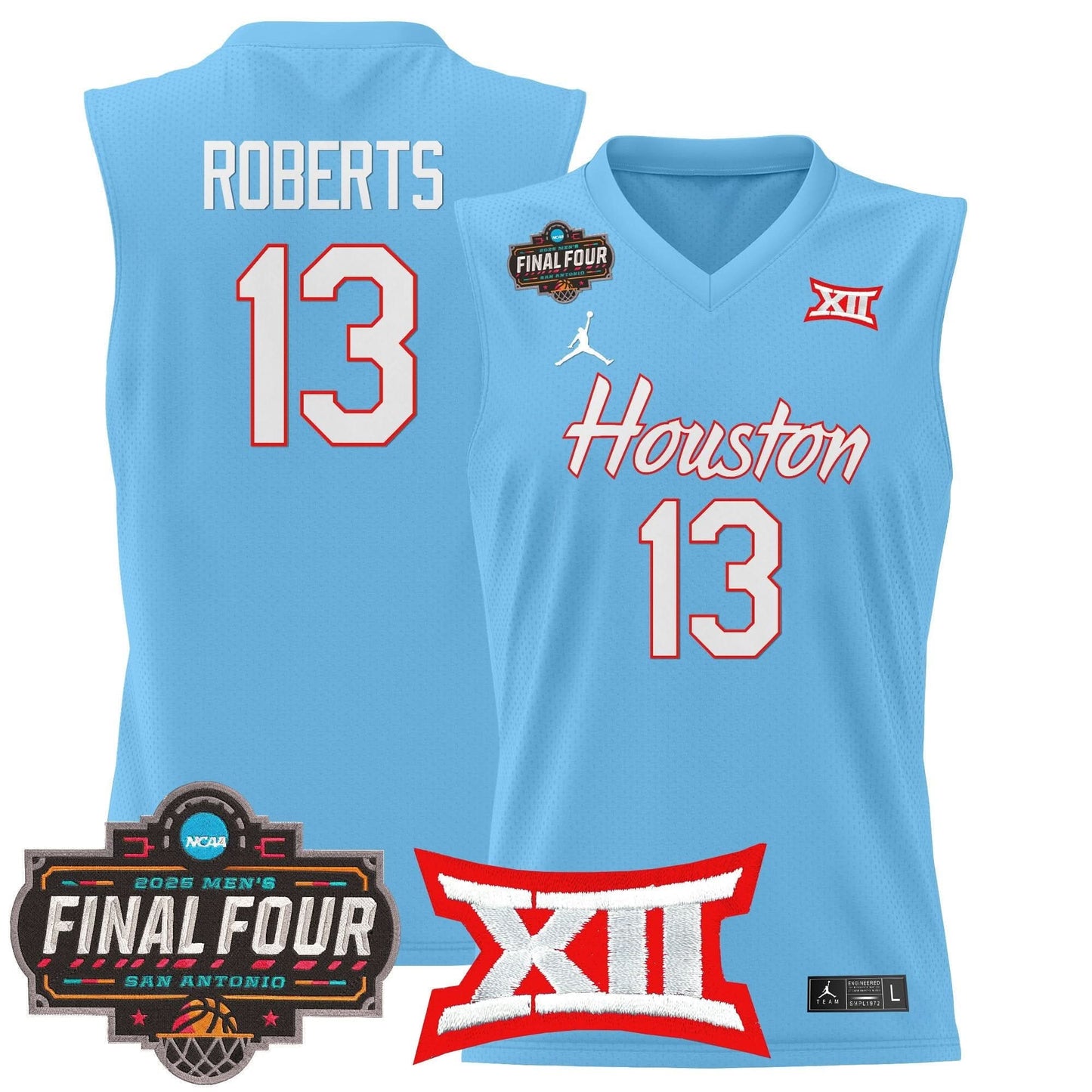 Men's Houston Cougars 2025 Final Four Patch Basketball Jersey - All Stitched