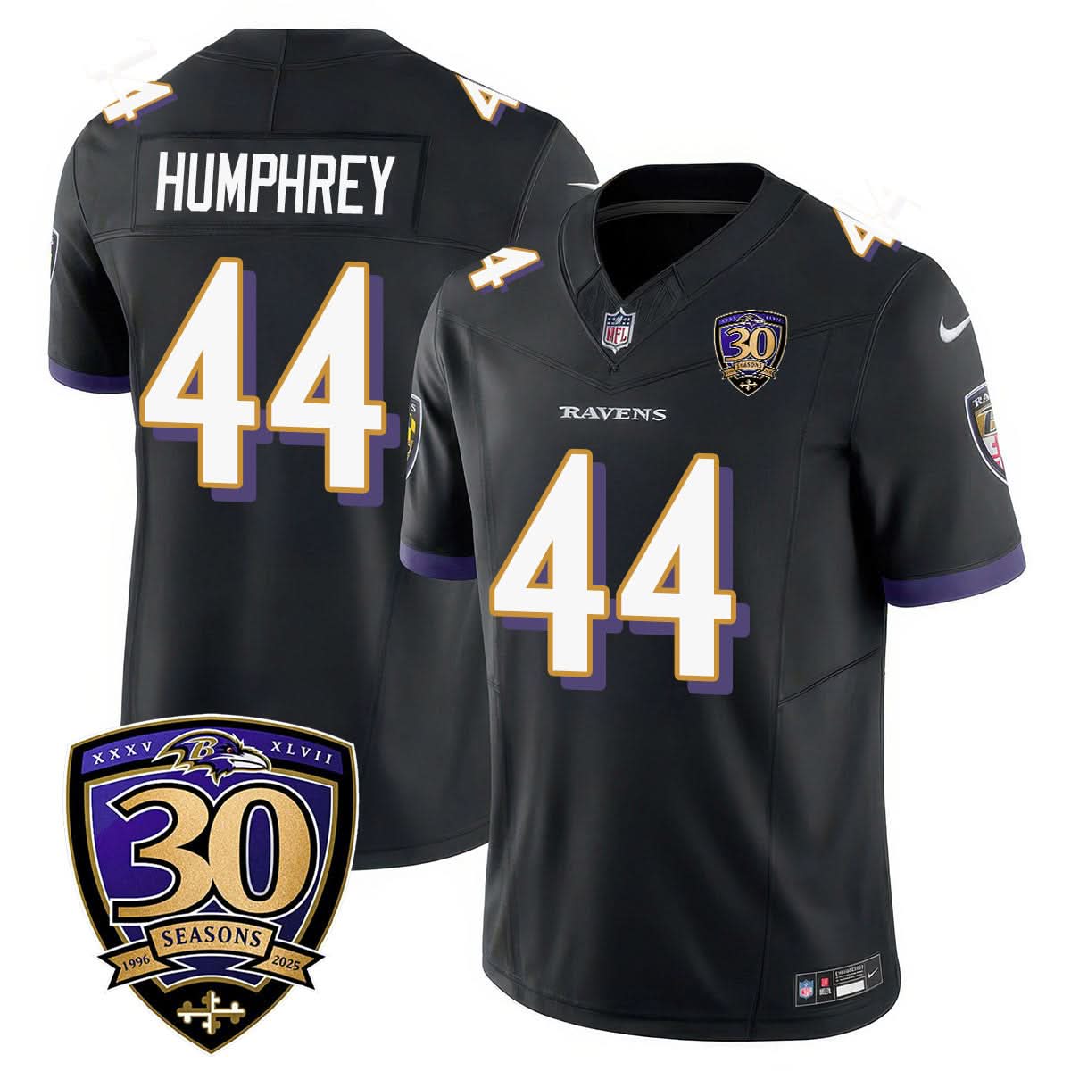 Men's Baltimore Ravens Limited 30th Season Jersey - All Stitched