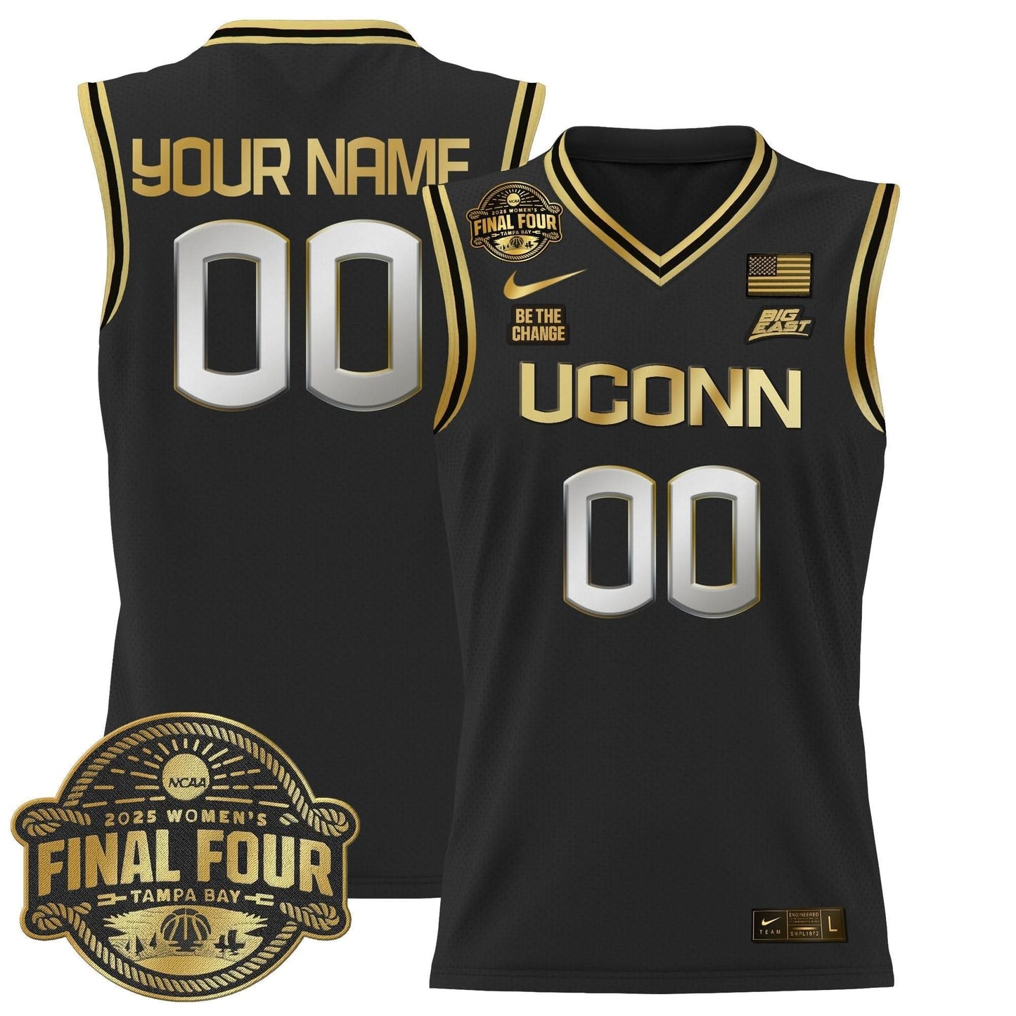 UConn Huskies 2025 Big Eat Women's Final Four Patch Lightweight Basketball Custom Jersey - All Stitched