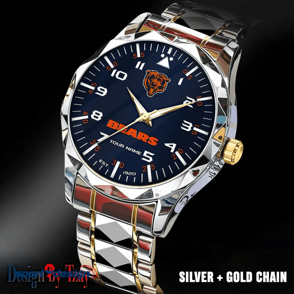 Chicago Bears Luxury Diamond Men Watch Trending 2025