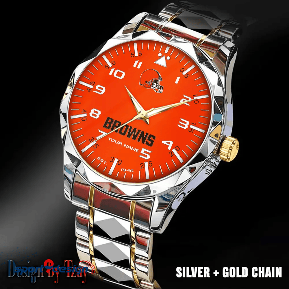 Cleveland Browns Luxury Diamond Men Watch Trending 2025