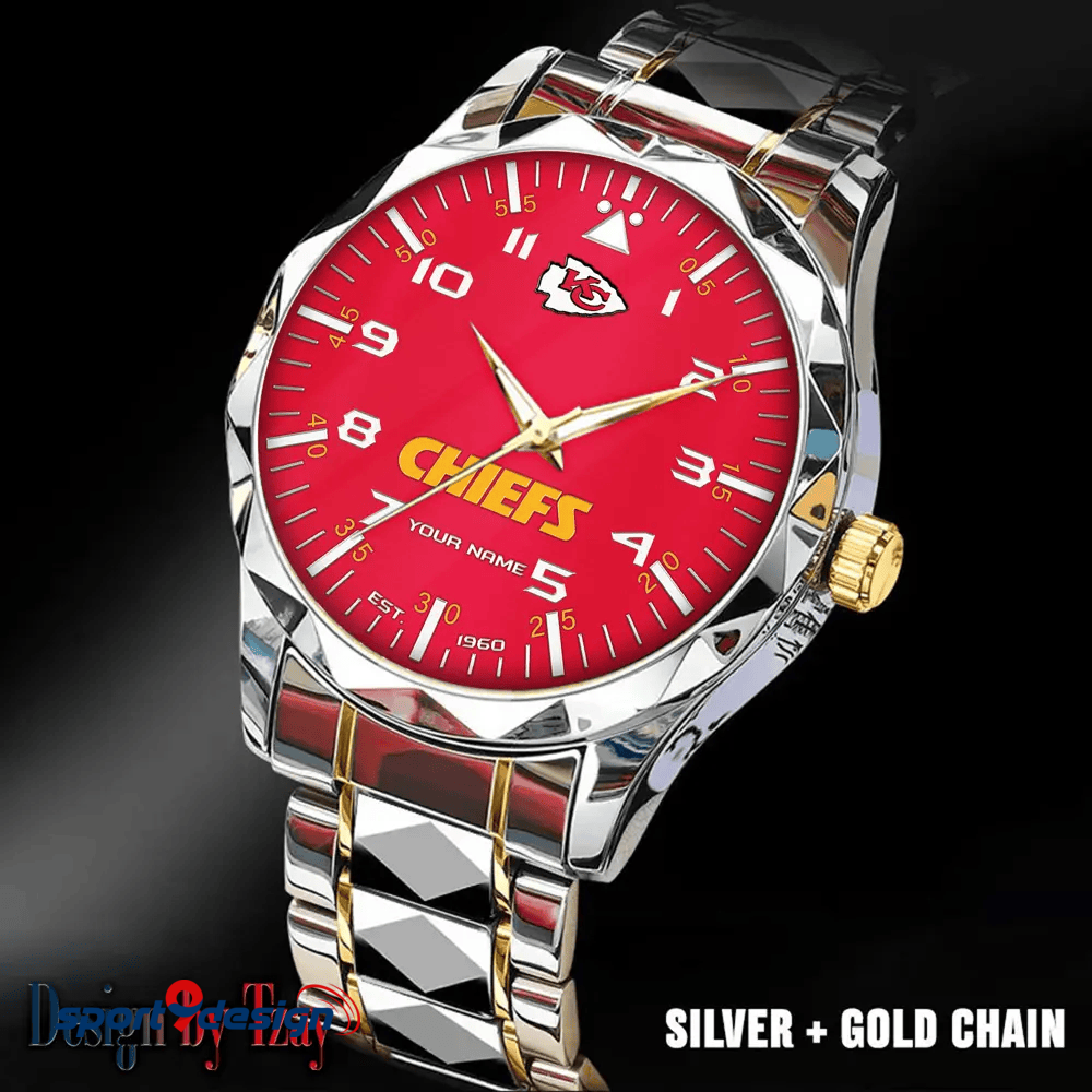 Kansas City Chiefs Luxury Diamond Men Watch Trending 2025