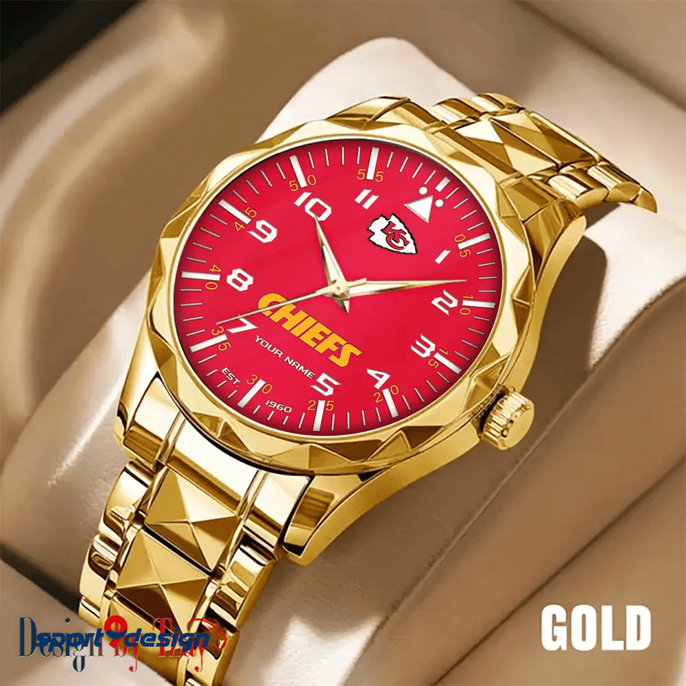 Kansas City Chiefs Luxury Diamond Men Watch Trending 2025