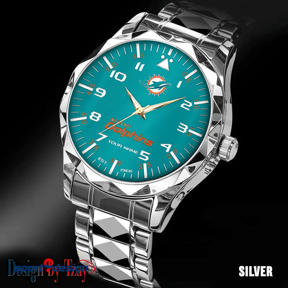 Miami Dolphins Luxury Diamond Men Watch Trending 2025