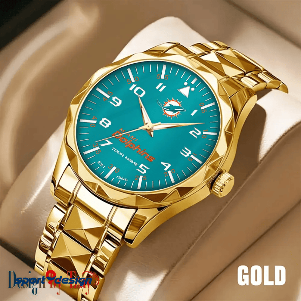 Miami Dolphins Luxury Diamond Men Watch Trending 2025