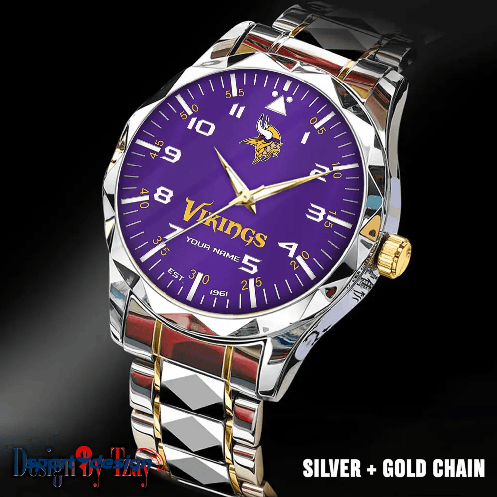 Minnesota Vikings Luxury Diamond Men Watch Trending 2025