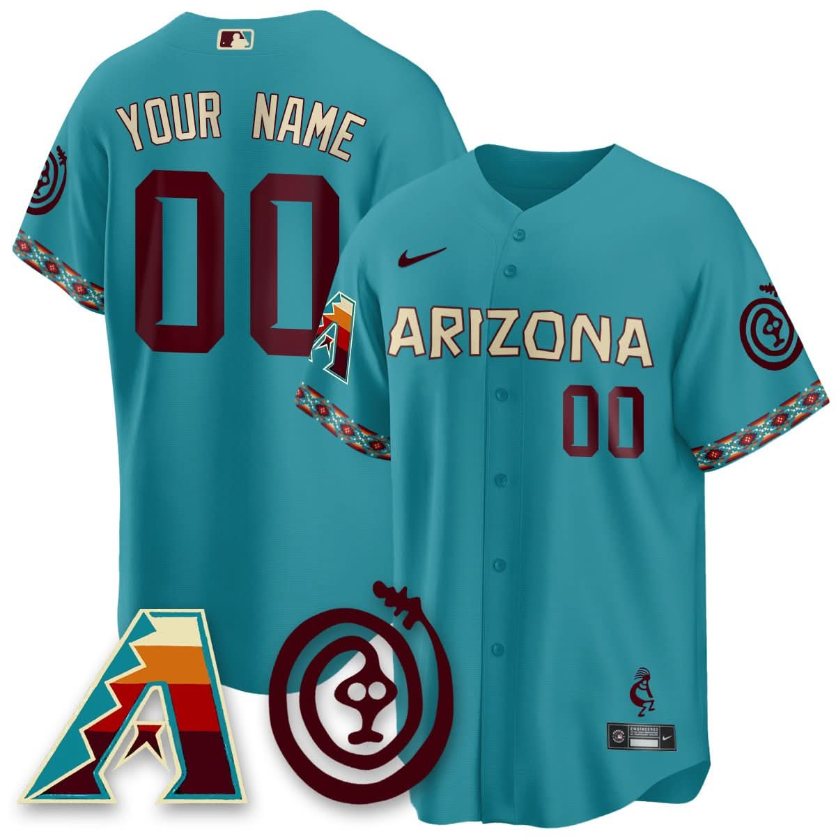 Custom Gender/Name Arizona Diamondbacks City Connect Concept Jersey V2 - All Stitched
