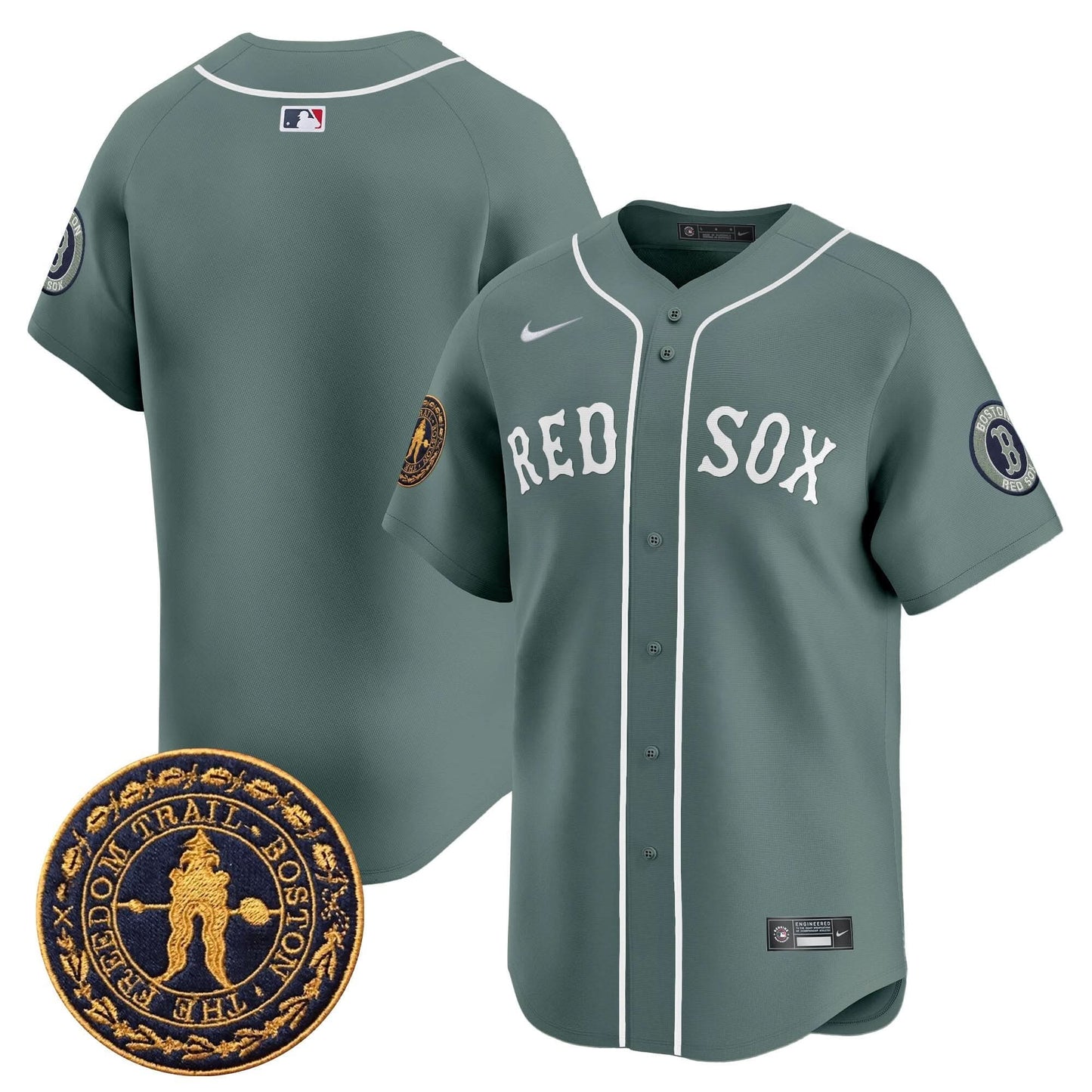 Men's Boston Red Sox Freedom Trail Patch Vapor Premier Limited Jersey - All Stitched