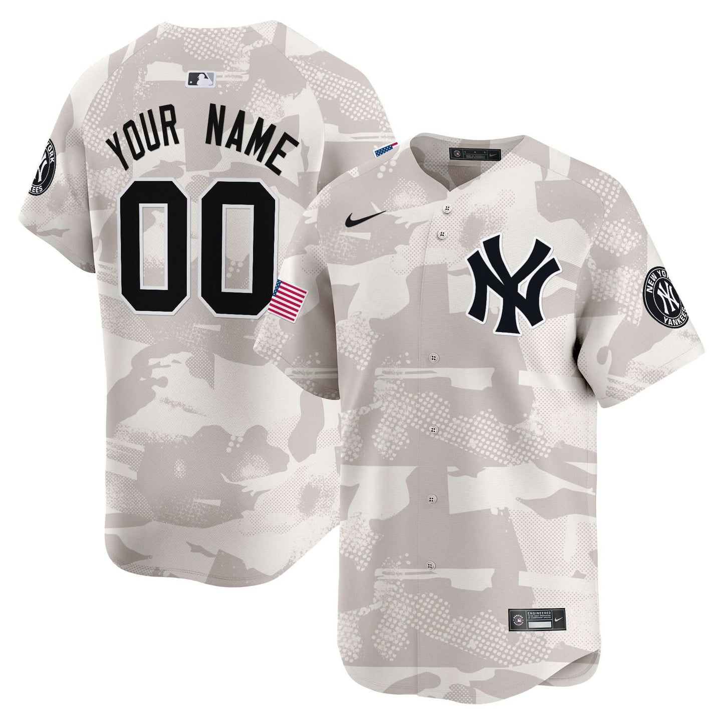 New York Yankees 2025 Armed Forces Day Vapor Premier Limited Custom Jersey - Stitched