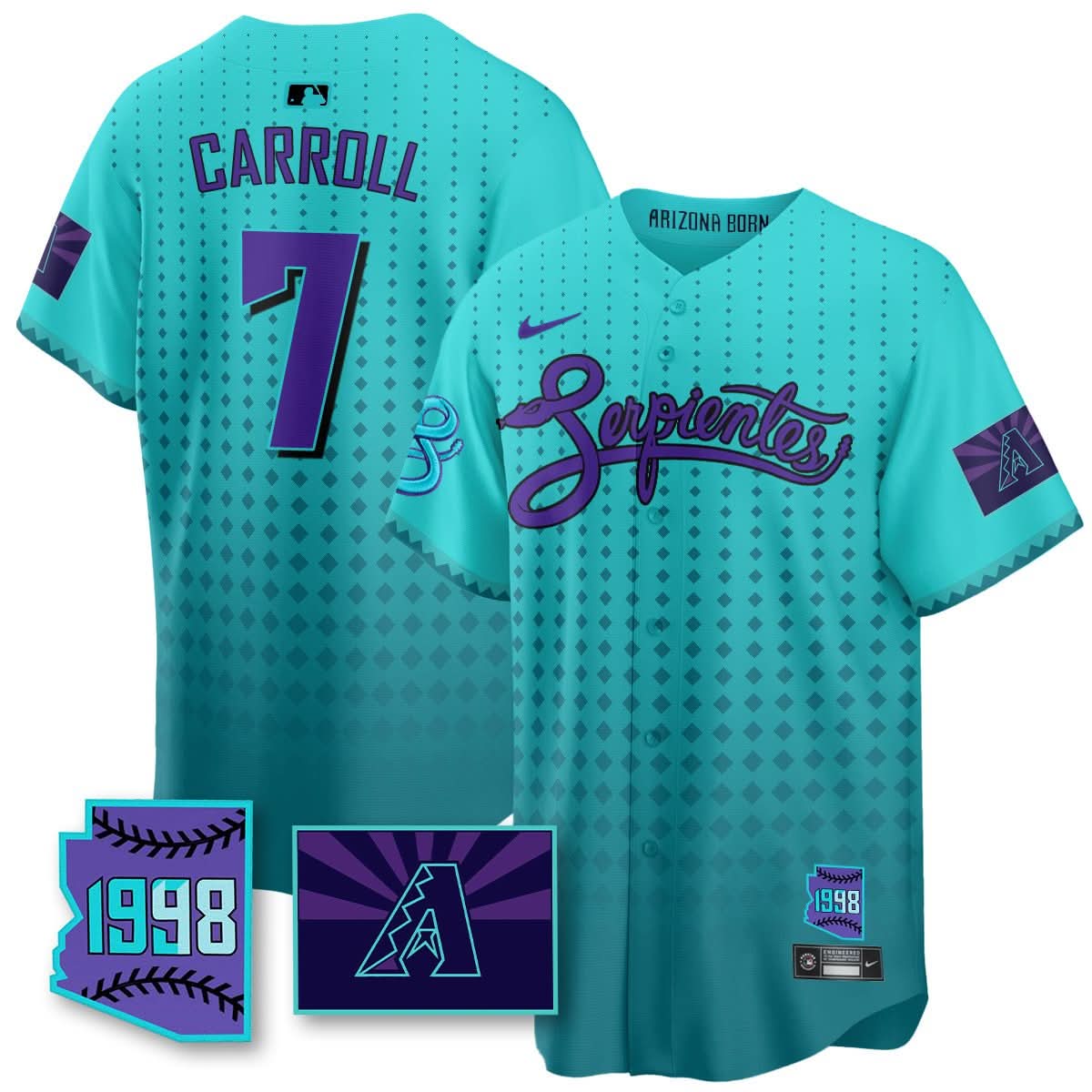Men's Arizona Diamondbacks Purple for Second “Serpientes” City Connect Jersey - All Stitched