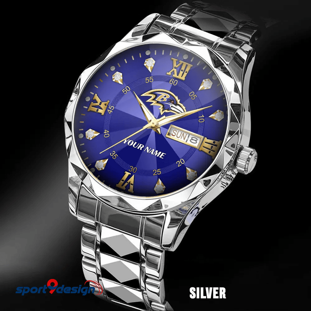 Baltimore Ravens - American Football Men Luxury Hand Watch All Team Custom Any Name Gift For Fan - Limited Edition