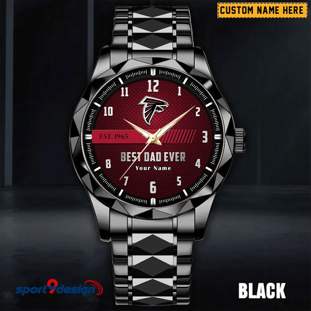 Atlanta Falcons Best Dad Ever Luxury Diamond Men Watch Father's Day Gift
