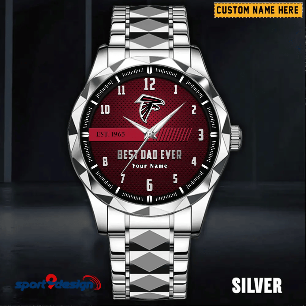 Atlanta Falcons Best Dad Ever Luxury Diamond Men Watch Father's Day Gift