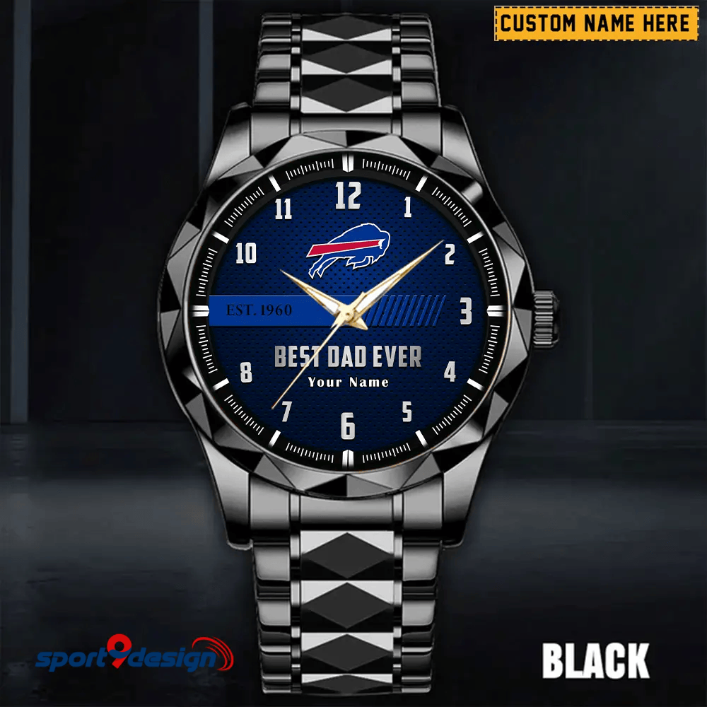 Buffalo Bills Best Dad Ever Luxury Diamond Men Watch Father's Day Gift