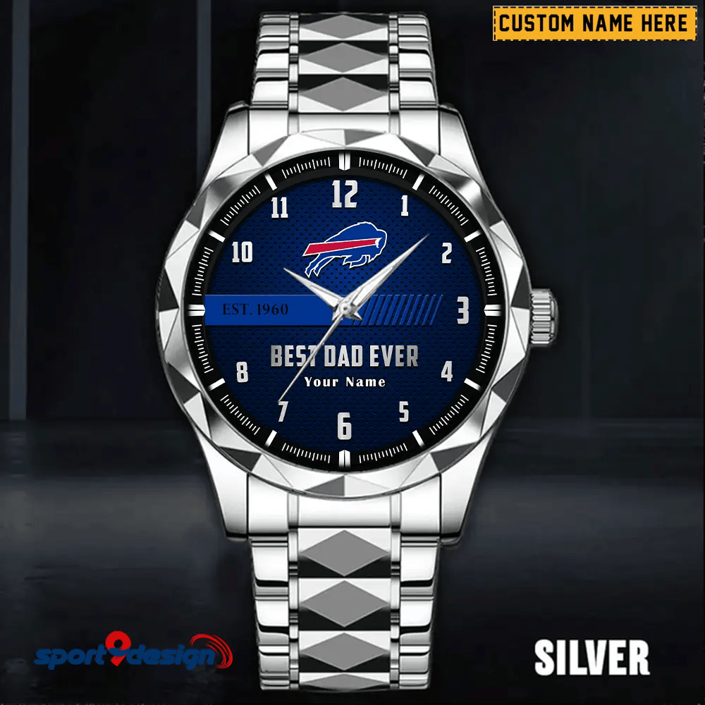Buffalo Bills Best Dad Ever Luxury Diamond Men Watch Father's Day Gift