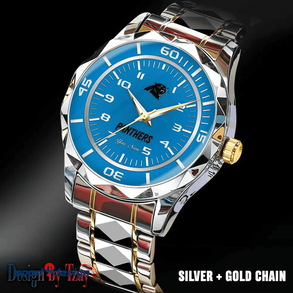 Carolina Panthers Best Dad Ever Luxury Diamond Men Watch Father's Day Gift