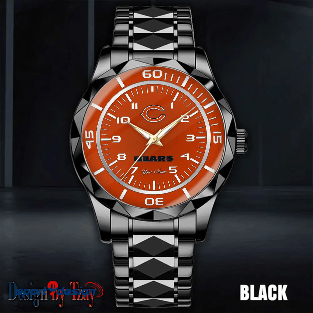 Chicago Bears Best Dad Ever Luxury Diamond Men Watch Father's Day Gift