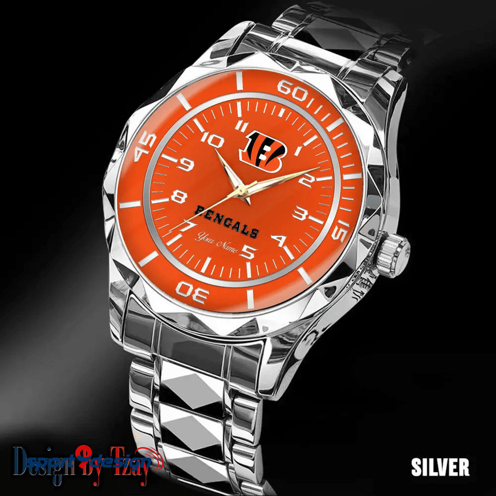 Cincinnati Bengals Best Dad Ever Luxury Diamond Men Watch Father's Day Gift