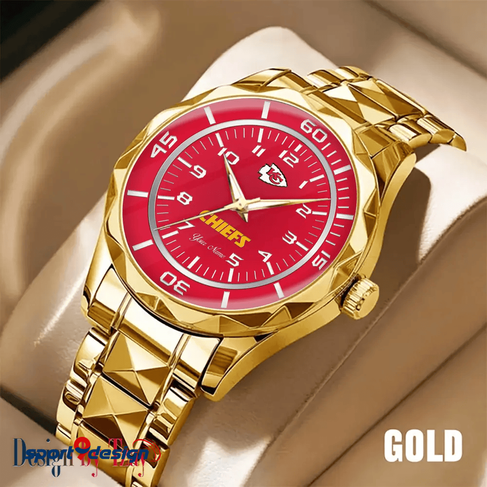 Kansas City Chiefs Best Dad Ever Luxury Diamond Men Watch Father's Day Gift