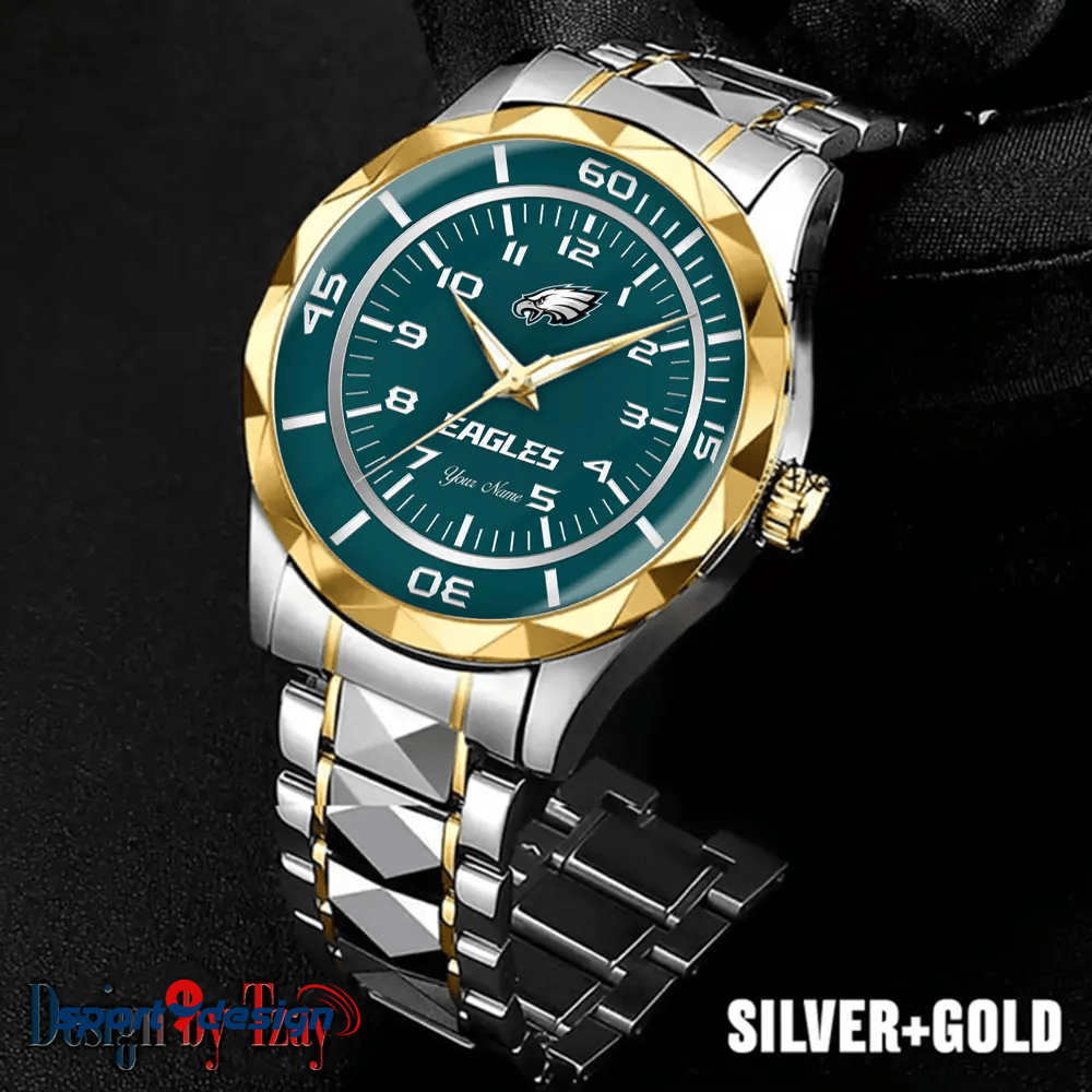 Philadelphia Eagles Best Dad Ever Luxury Diamond Men Watch Father's Day Gift