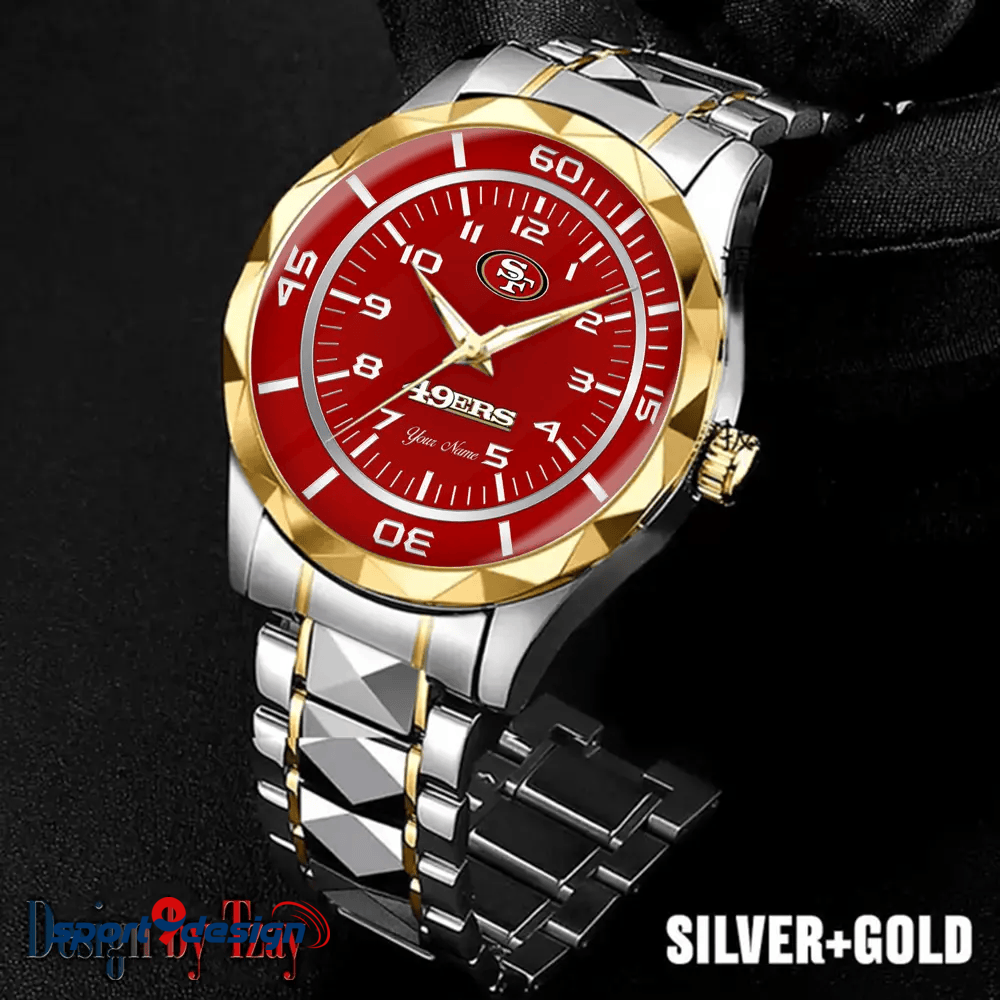 San Francisco 49ers Best Dad Ever Luxury Diamond Men Watch Father's Day Gift