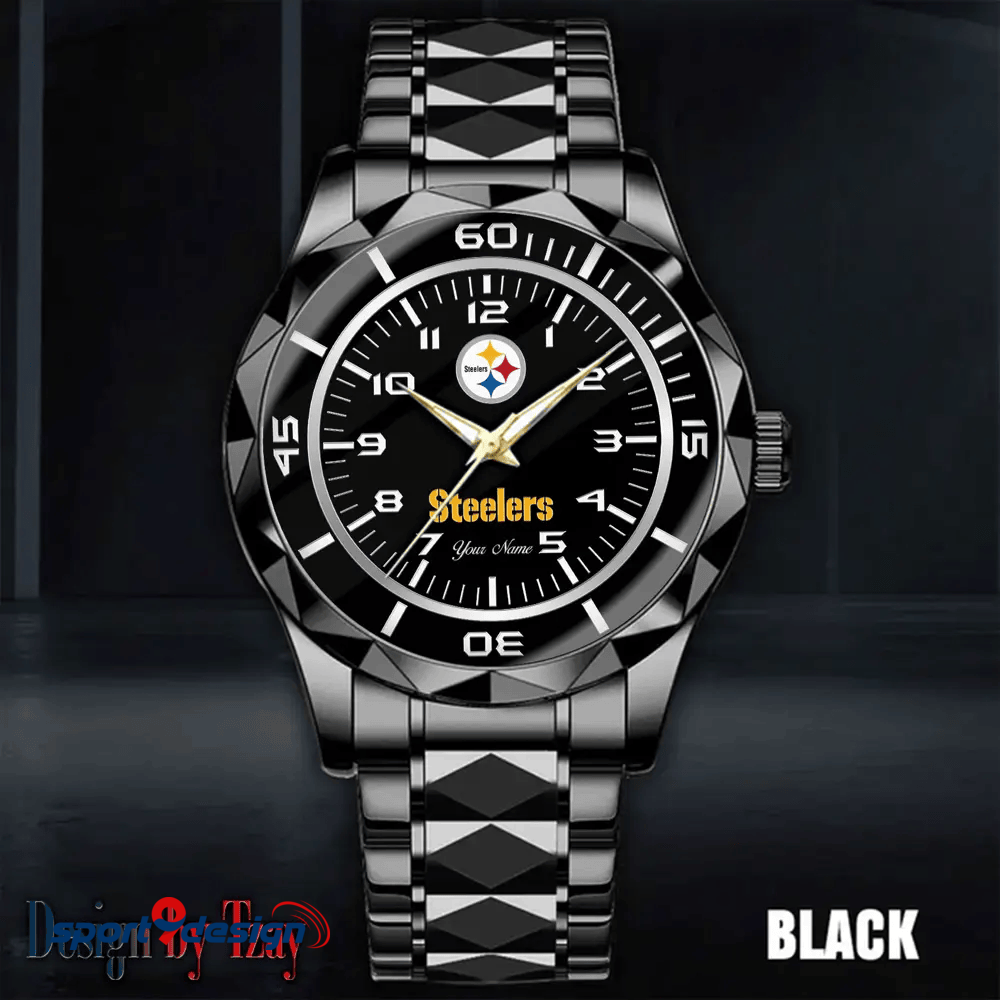 Pittsburgh Steelers Best Dad Ever Luxury Diamond Men Watch Father's Day Gift