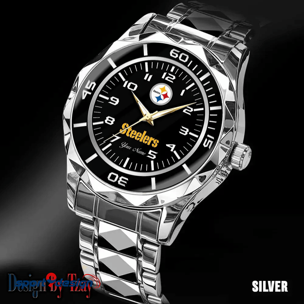 Pittsburgh Steelers Best Dad Ever Luxury Diamond Men Watch Father's Day Gift