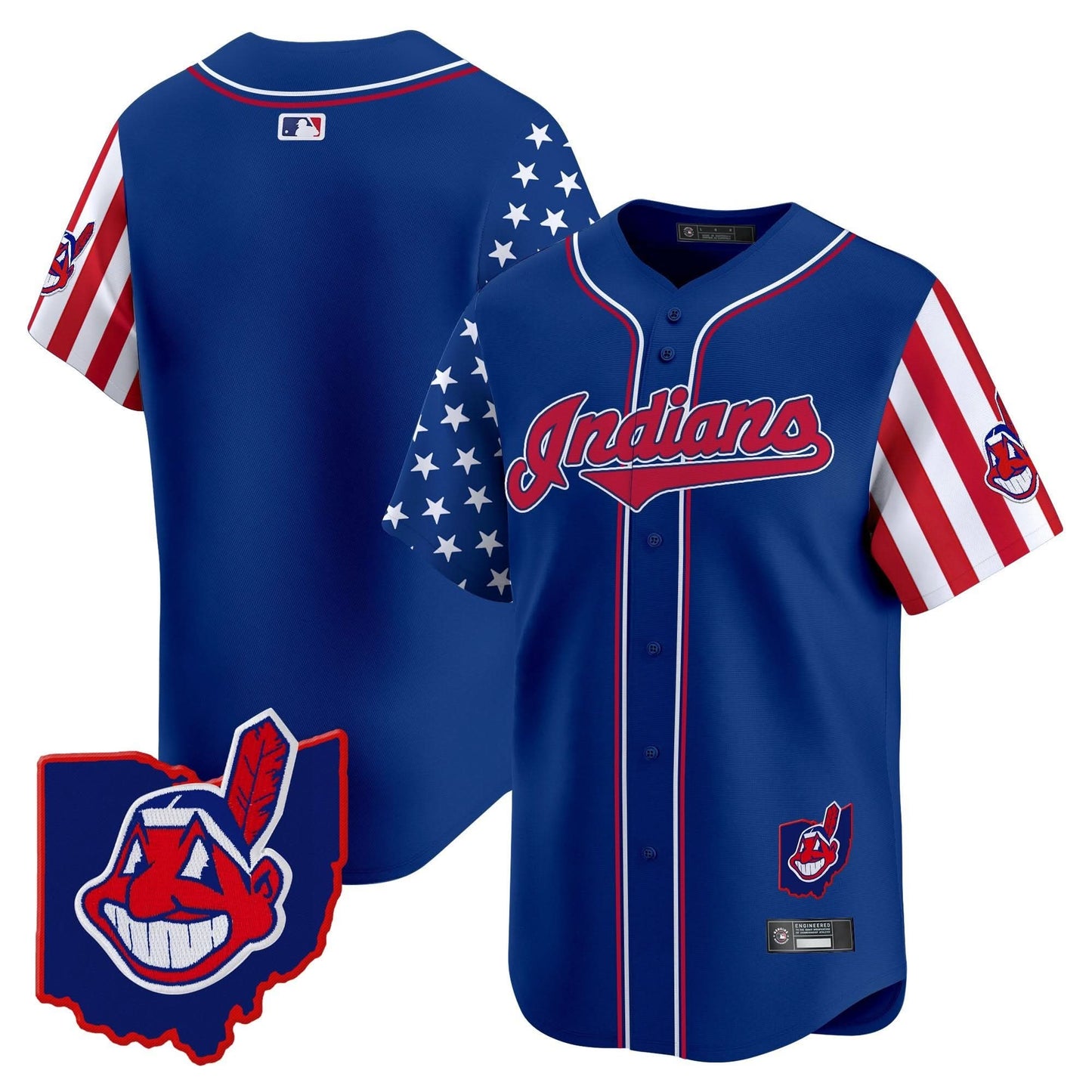 Men's Cleveland Indians 2025 Independence Day Vapor Premier Limited Jersey - All Stitched